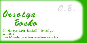 orsolya bosko business card